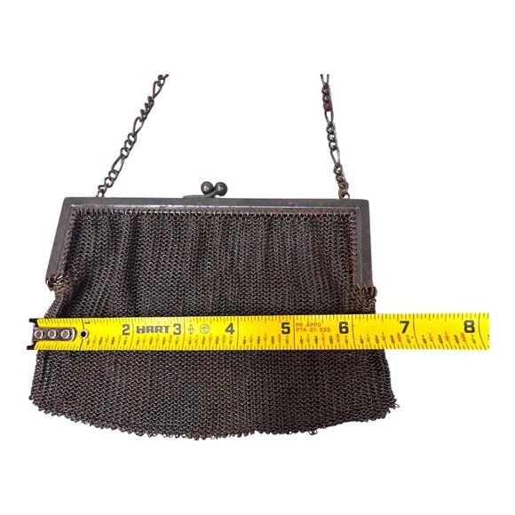 Antique Mesh Evening Chainmail Purse Art Nouveau Chain Handle Women Handbag READ - Picture 3 of 8